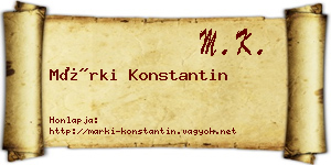 Márki Konstantin névjegykártya