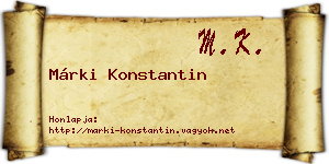 Márki Konstantin névjegykártya